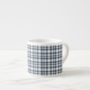 Tasse Expresso Plaid blanc bleu 1