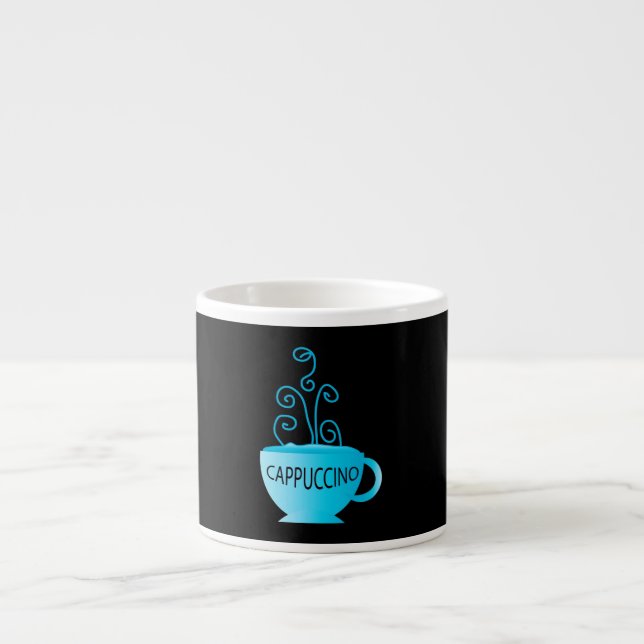 Tasse Expresso Plaisir bleu de cappuccino (Devant)