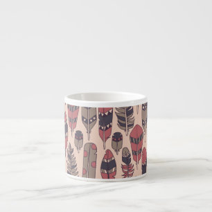Tasse Expresso Plumes Abstraites : arrière - plan vintage coloré.