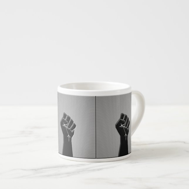 Tasse Expresso Poing de solidarité en fibre de carbone (Devant droit)