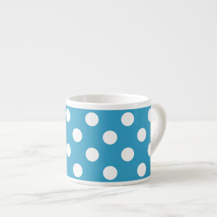 Tasse Expresso Pois blancs sur Arrière - plan bleu Peacock