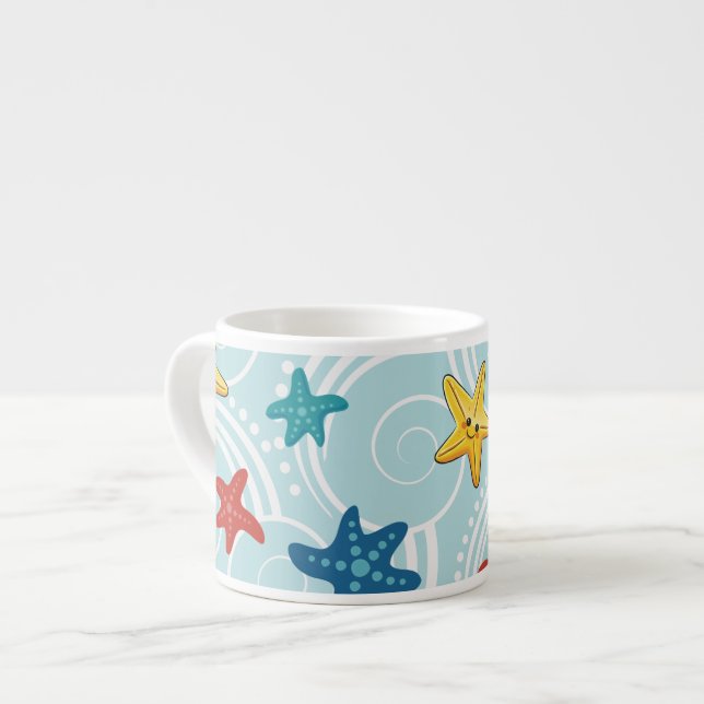 Tasse Expresso Poisson étoilé dans l'océan Tourbillonnant (Devant gauche)