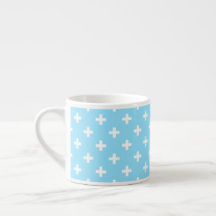 Tasse Expresso Polka blanche croise sur bleu bébé