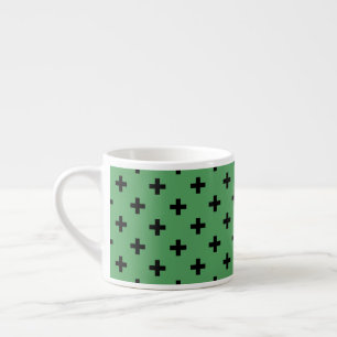 Tasse Expresso Polka noire croise sur vert