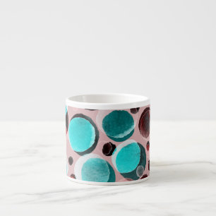 Tasse Expresso Polka point aquarelle, motif abstrait.