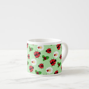 Tasse Expresso Polka rouge mignon point Ladybug Fleur de margueri