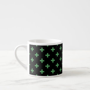 Tasse Expresso Polka verte croise sur noir
