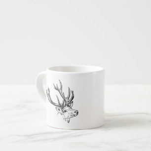 Tasse Expresso Portrait des cerfs communs de mâle