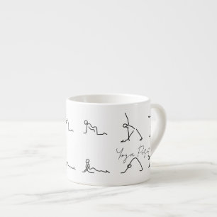 Tasse Expresso Postures de yoga minimalistes en bâtonnets