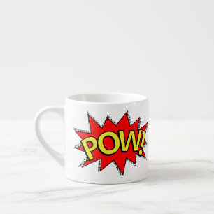 Tasse Expresso  POW ! - Superhero Comics Book Red/Yellow Bubble