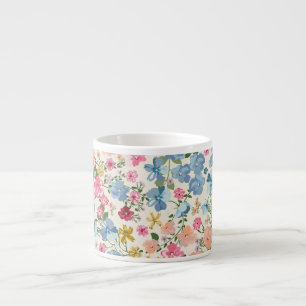 Tasse Expresso pré du milieu de l'été, motif plante en fleurs.