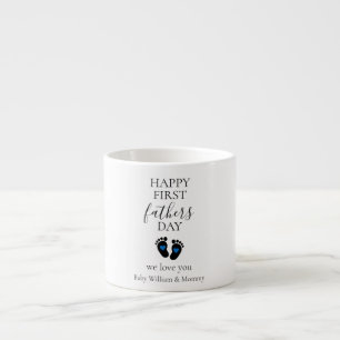 Tasse Expresso Première Fête des pères - Empreintes bébé et Coeur