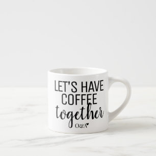 Tasse Expresso Prenons un café ensemble Couple Monogramme Noir