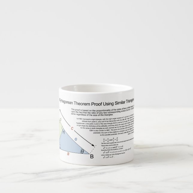 Tasse Expresso Preuve de théorème pythagorien utilisant les (Devant)