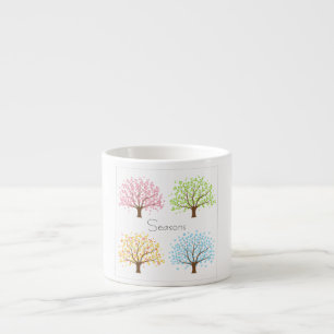 Tasse Expresso Printemps Été Automne Hiver Arbres Espresso Mug