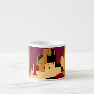 Tasse Expresso Pueblos Anciens du Sud-Ouest WPA Poster Art