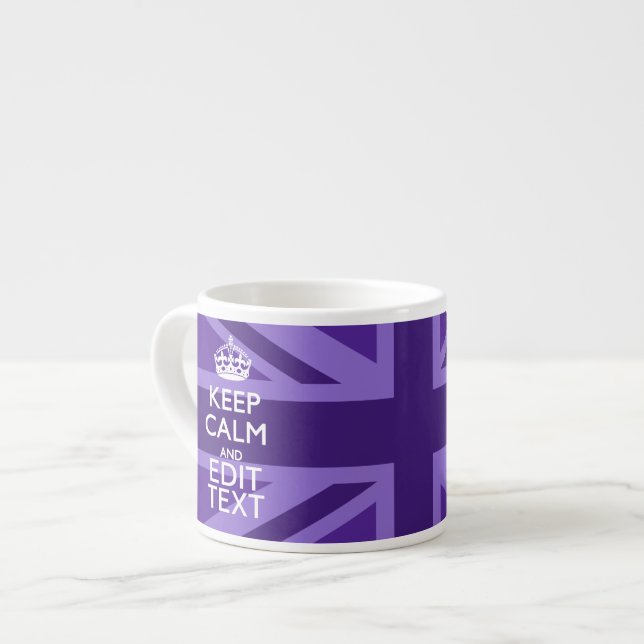 Tasse Expresso Purple Elegance Gardez Le Calme Votre Texte Union  (Devant gauche)