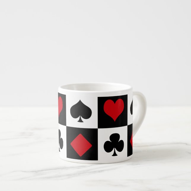Tasse Expresso Quatre combinaisons de cartes (Devant droit)