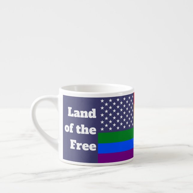 Tasse Expresso Rainbow LGBTQ American Pride Diversité Drapeau (Gauche)