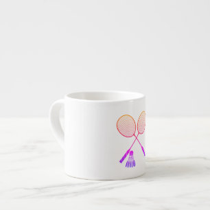 Tasse Expresso Raquettes Badminton Shuttlecock Birdie Ombre