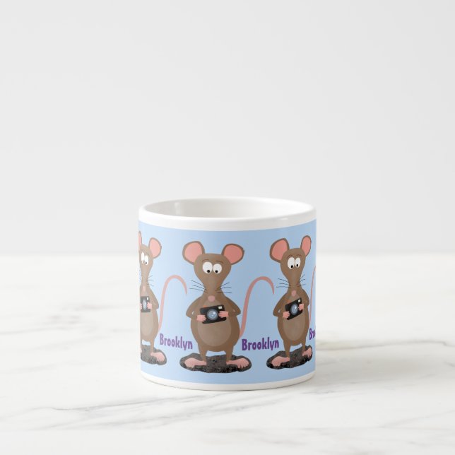 Tasse Expresso Rat drôle avec dessin animé de la caméra (Devant)