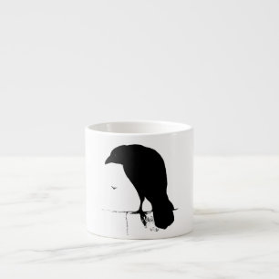 Tasse Expresso Raven vintage - Goth customisé rappelle Ravens