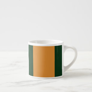 Tasse Expresso rayures Brown, vert foncé et blanches