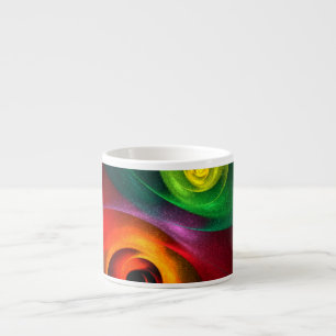 Tasse Expresso Red Green Yin Yang Moderne Motif d'art Abstrait #2