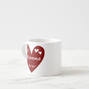 Tasse Expresso Red Heart Meilleur Cadeaux Gramma Jamais