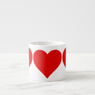Tasse Expresso Red Heart Shape Love Classic Simple Minimalisme
