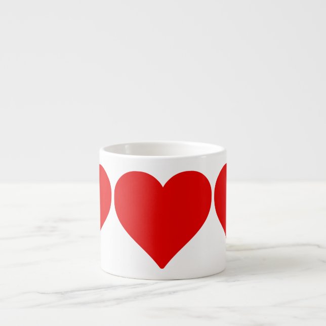 Tasse Expresso Red Heart Shape Love Classic Simple Minimalisme (Devant)