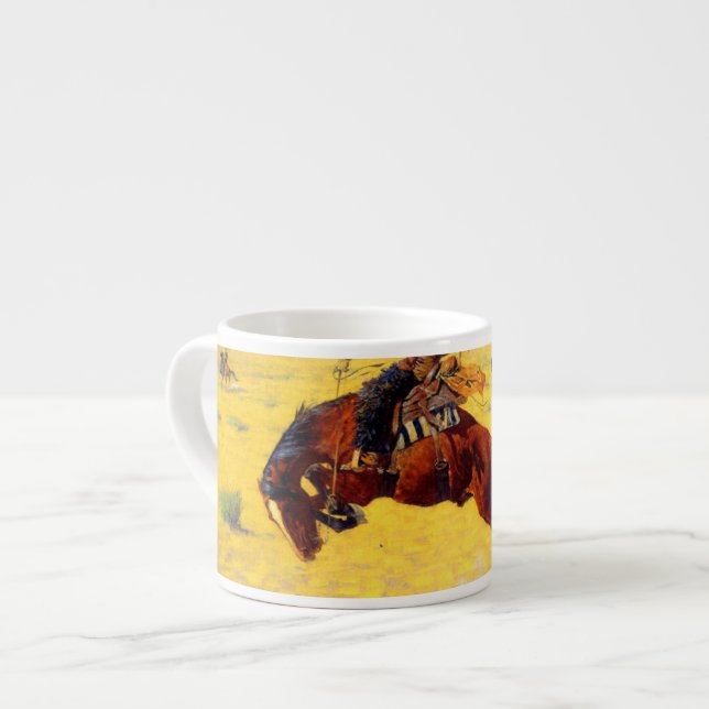 Tasse Expresso Remington Old West Horse et Cowboy (Devant gauche)