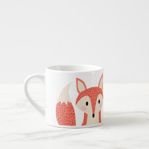 Tasse Expresso Renard futé orange rouge d'animal sauvage de