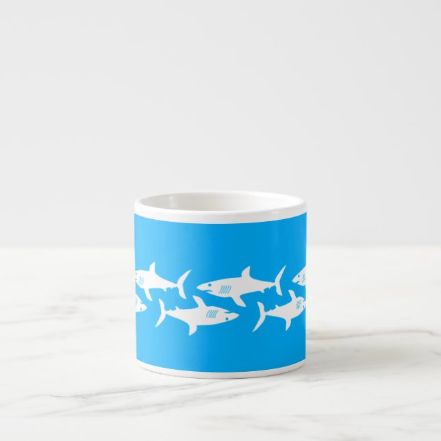 Tasse Expresso Requins sur la turquoise (Devant)