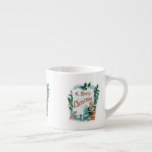 Tasse Expresso Retro Vintage Noël Cool Père Noël Salutation
