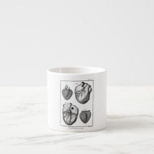Tasse Expresso Rétros coeurs cardiaques d'anatomie de coeur