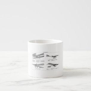 Tasse Expresso Rétros vieux avions d'antiquité de biplan d'avio