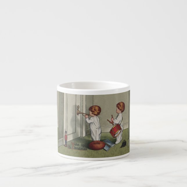 Tasse Expresso Réveillez-vous son joli enfant de Noël (Devant)