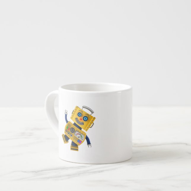 Tasse Expresso Robot jaune maladroit de jouet (Devant gauche)