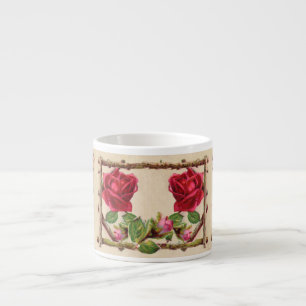Tasse Expresso Rose ancienne vintage rustique victorienne antique