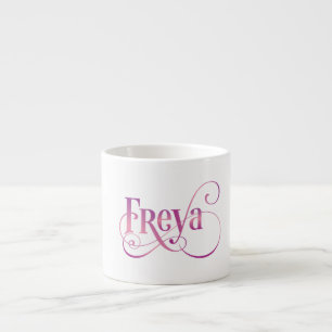 Tasse Expresso Rose tourbillonnant personnalisé de Freya de