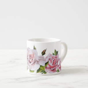 Tasse Expresso Roses sculpturaux sur une Mug d'Espresso
