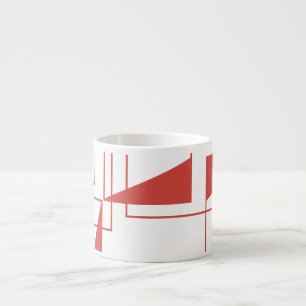 Tasse Expresso Rouge, moderne, dynamique, motif géométrique tenda