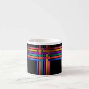 Tasse Expresso Rubans en soie lignes noir arrière - plan luxe mot