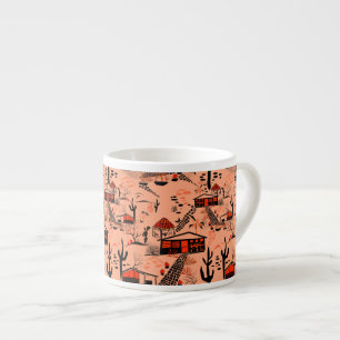Tasse Expresso Sable sans transparence paysage de sable maisons n