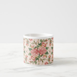 Tasse Expresso Saint-Valentin romantique avec de belles roses, ro