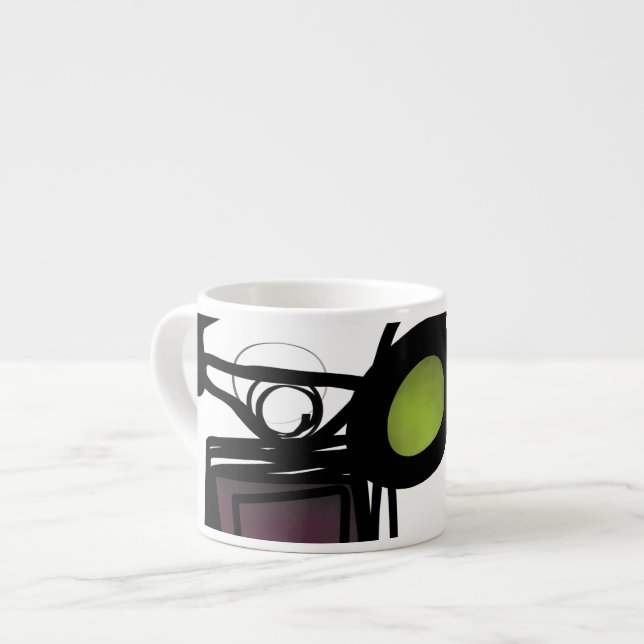 Tasse Expresso Salutations de Philydion : Abstrait noir & blanc (Devant gauche)