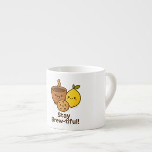 Tasse Expresso Séjournez en beauté - Café mignon, citron et biscu