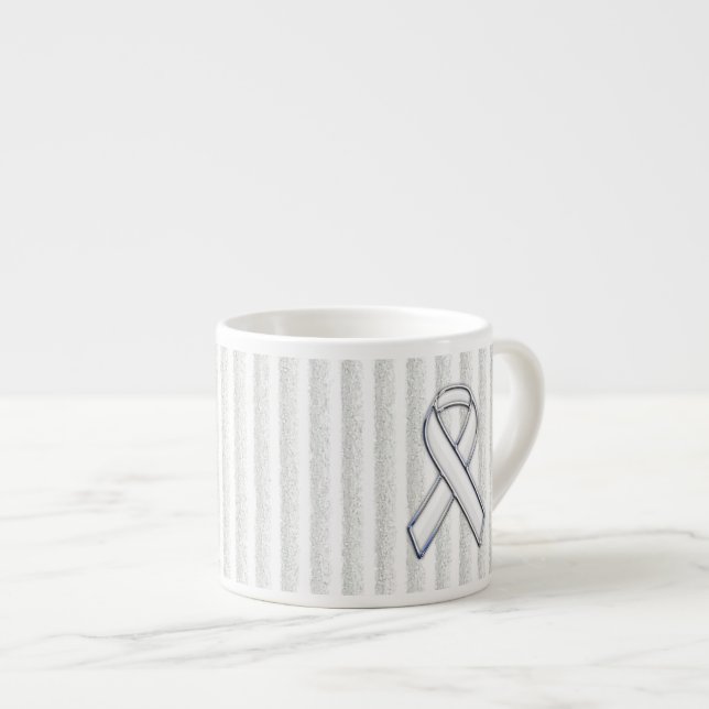 Tasse Expresso Sensibilisation au ruban blanc sur les bandes vert (Devant droit)