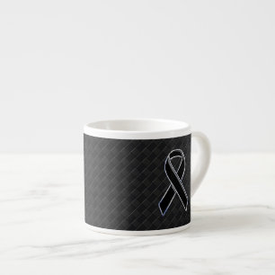 Tasse Expresso Sensibilisation au ruban noir élégant